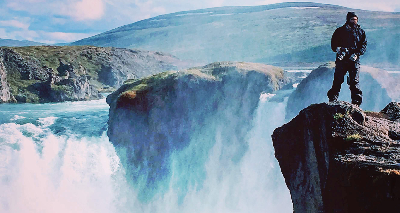 Christopher Taylor at Goðafoss Waterfall, Iceland